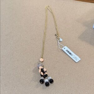 Ann Taylor Gold and Black Beaded Necklace